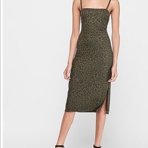 Leopard print midi dress